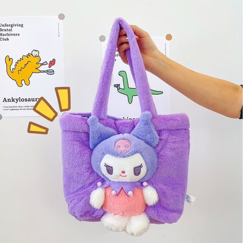 Kuromi Plush Travel Tote Bag