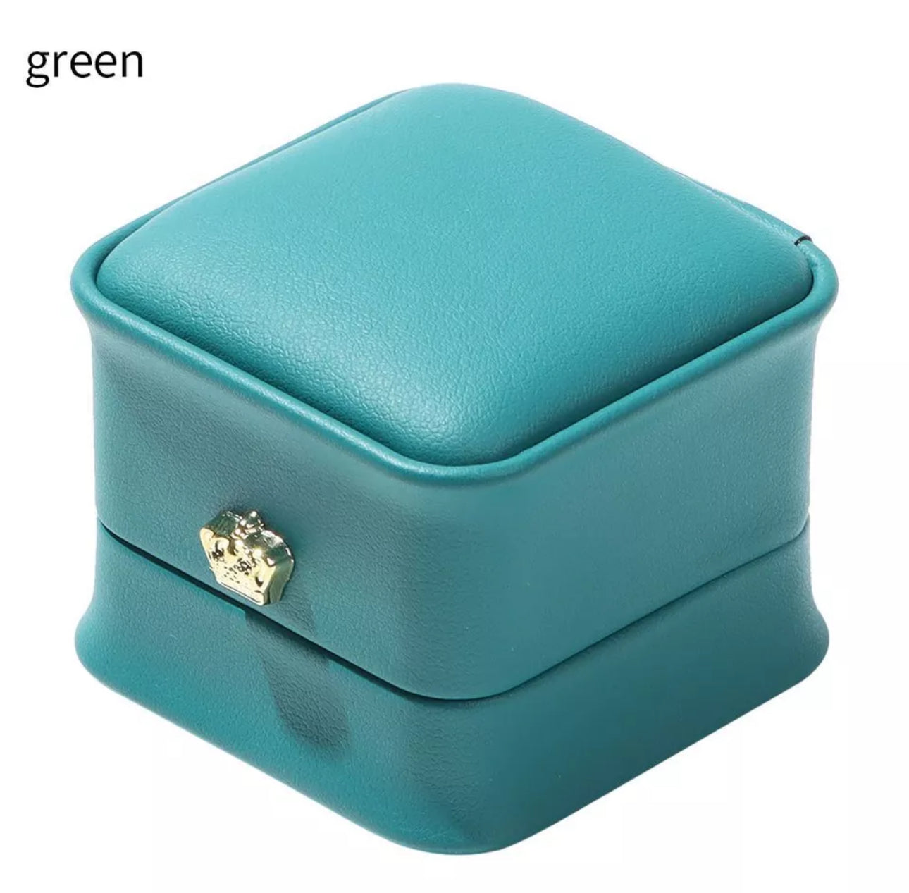 (Premium Packaging) High Quality Leather Velvet Lined Crown Jewelry Ring Box - Engagement Ring Box