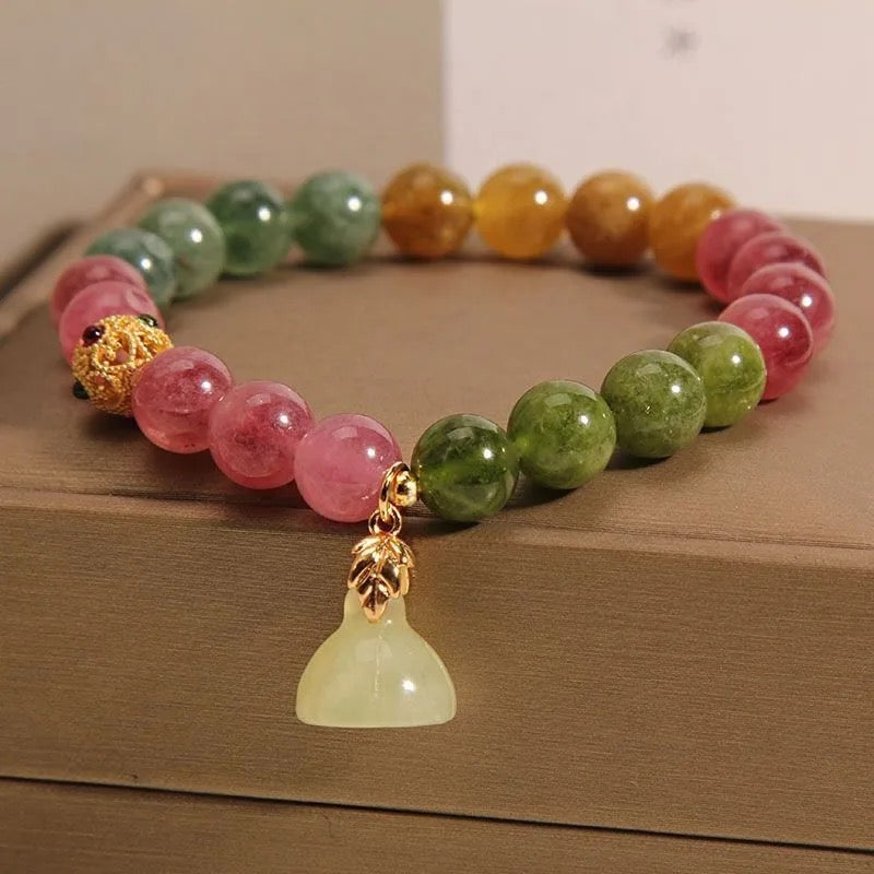 Tourmaline Crystal Charm Bracelet (8MM)