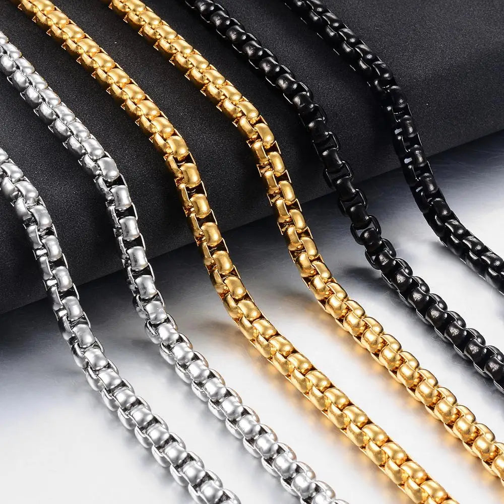 Stainless Steel Round Box Chain (3MM-60CM)