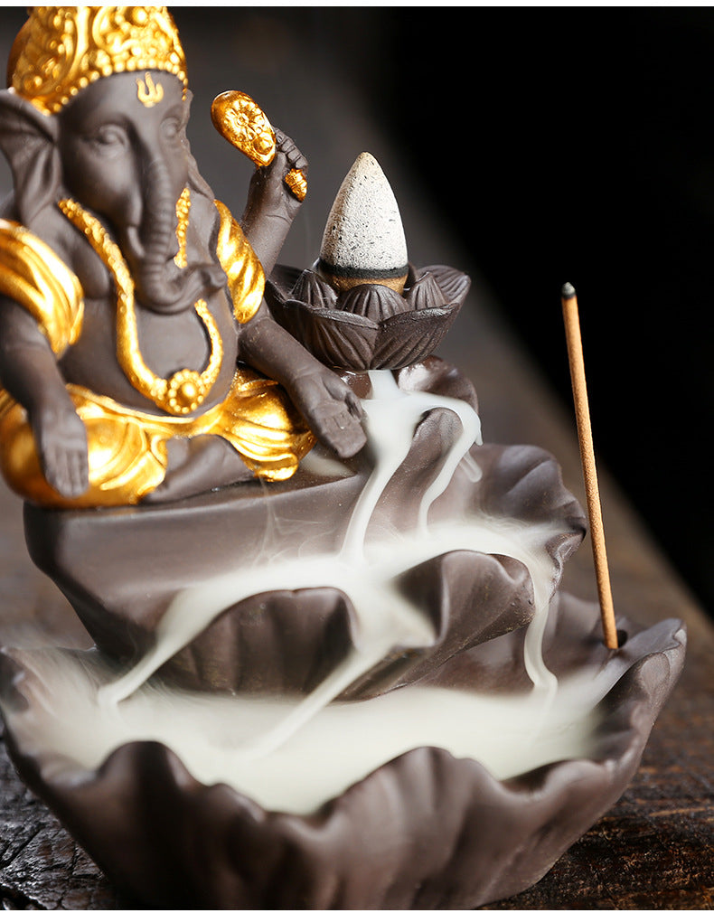 Lord Ganesh Incense Holder + 10 Free Incense Cones