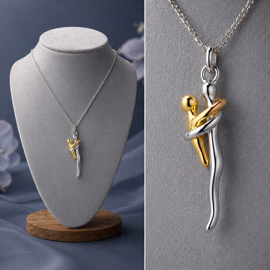 Stainless Steel Mother & Child Unity Love Hug Necklace