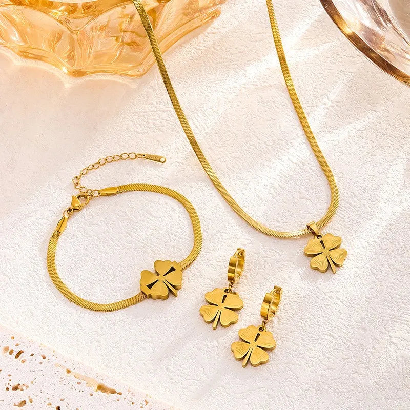High Quality Stainless Steel Four Leaf Clover 3pc Set
