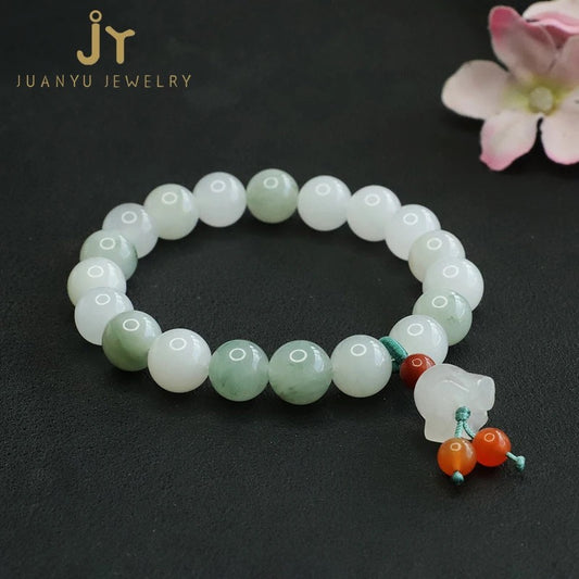 Natural Myanmar Jade Lucky Charm Bracelet (10mm)