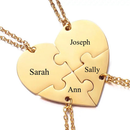 Customizable Stainless Steel 4pcs Heart with Engraving