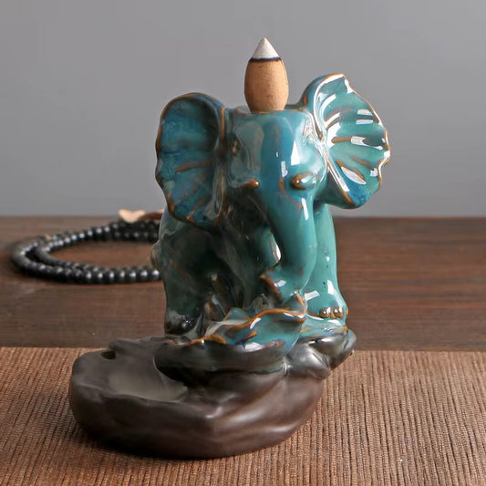 Elephant Designed Back-Flow Incense Holder