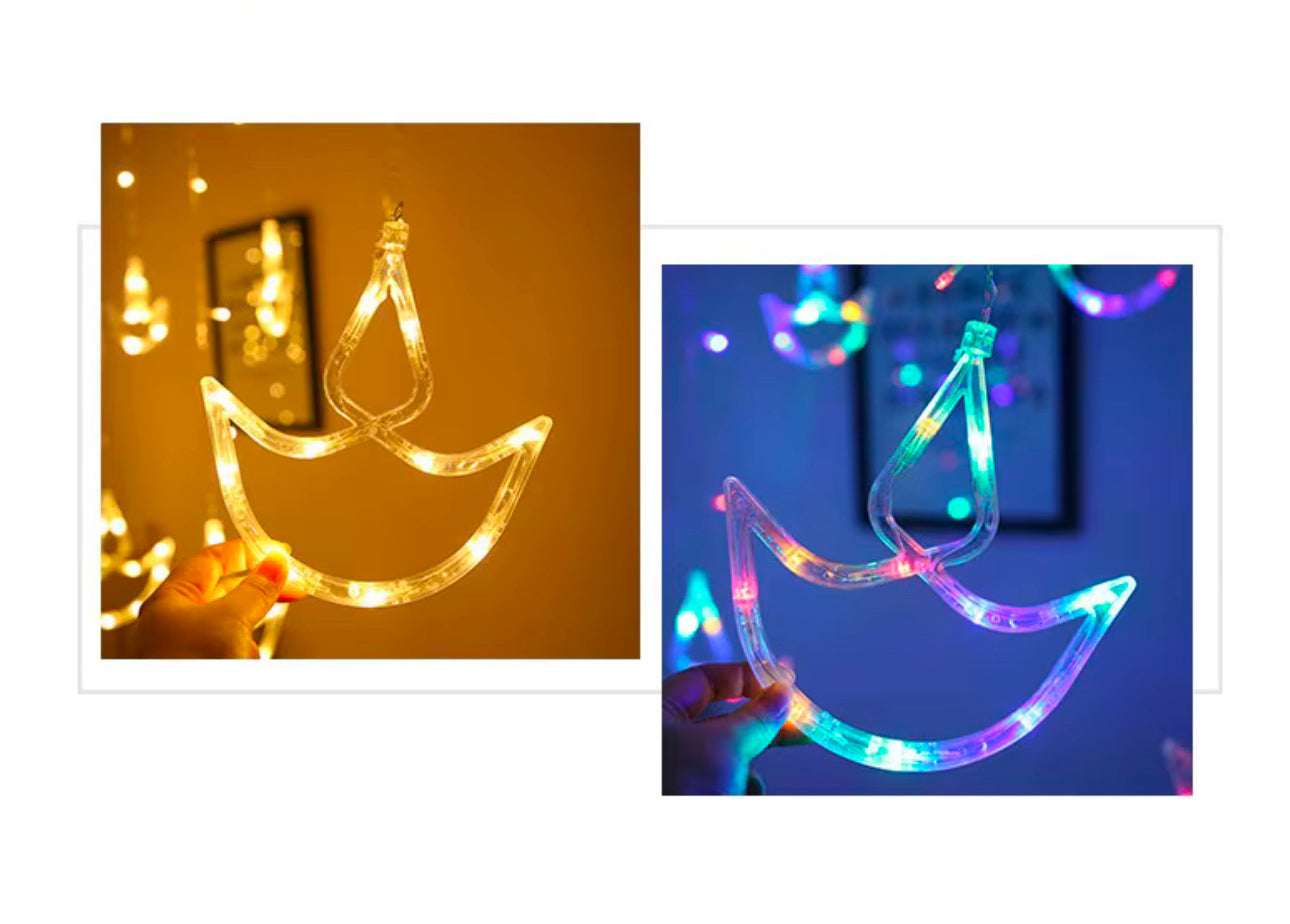 Hindu Deya Curtain LED String Lights