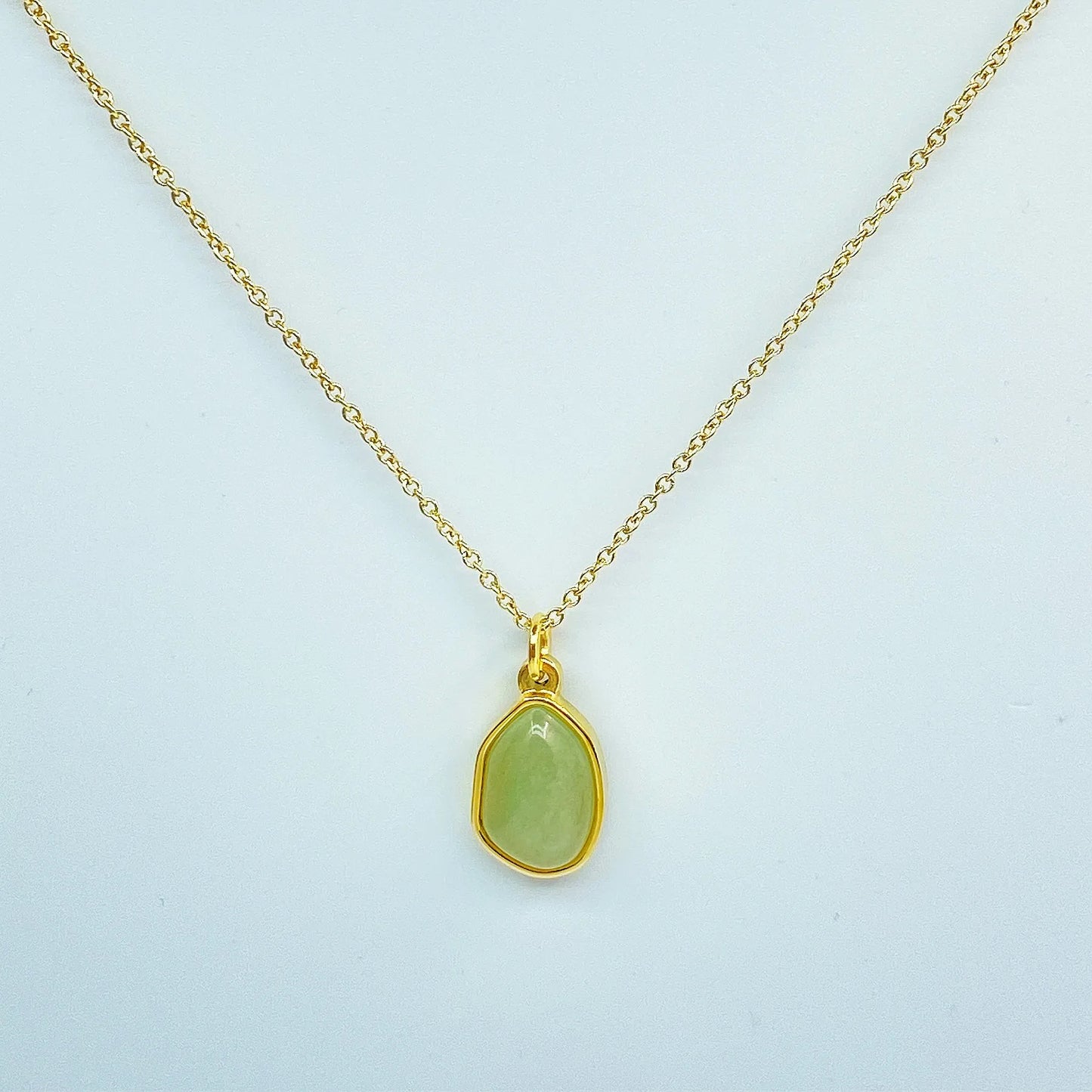 Dainty Stainless Steel Green Aventurine Necklace