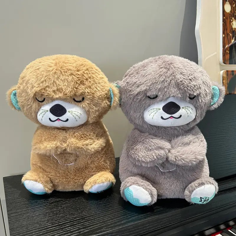 Breathing Plush Otter with Baby Sound Music 🎵