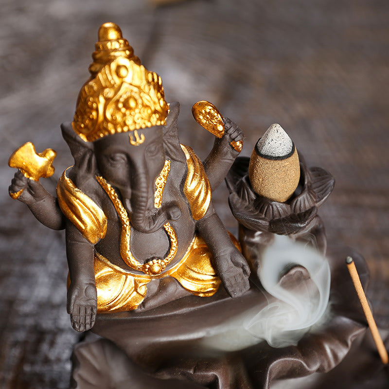 Lord Ganesh Incense Holder + 10 Free Incense Cones