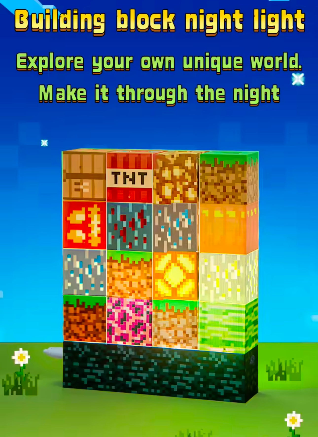 Building Block Minecraft Night Lamp