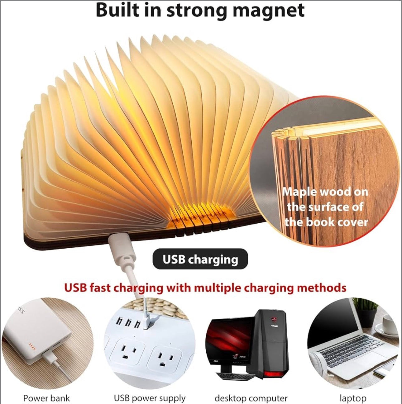 LumiFold 360° Foldable LED Magic Book Lamp