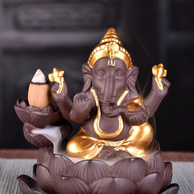 Lord Ganesh Back Flow Incense Holder