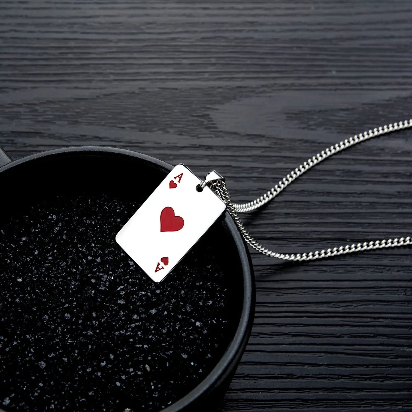 Stainless Steel Ace Of Spades Necklace