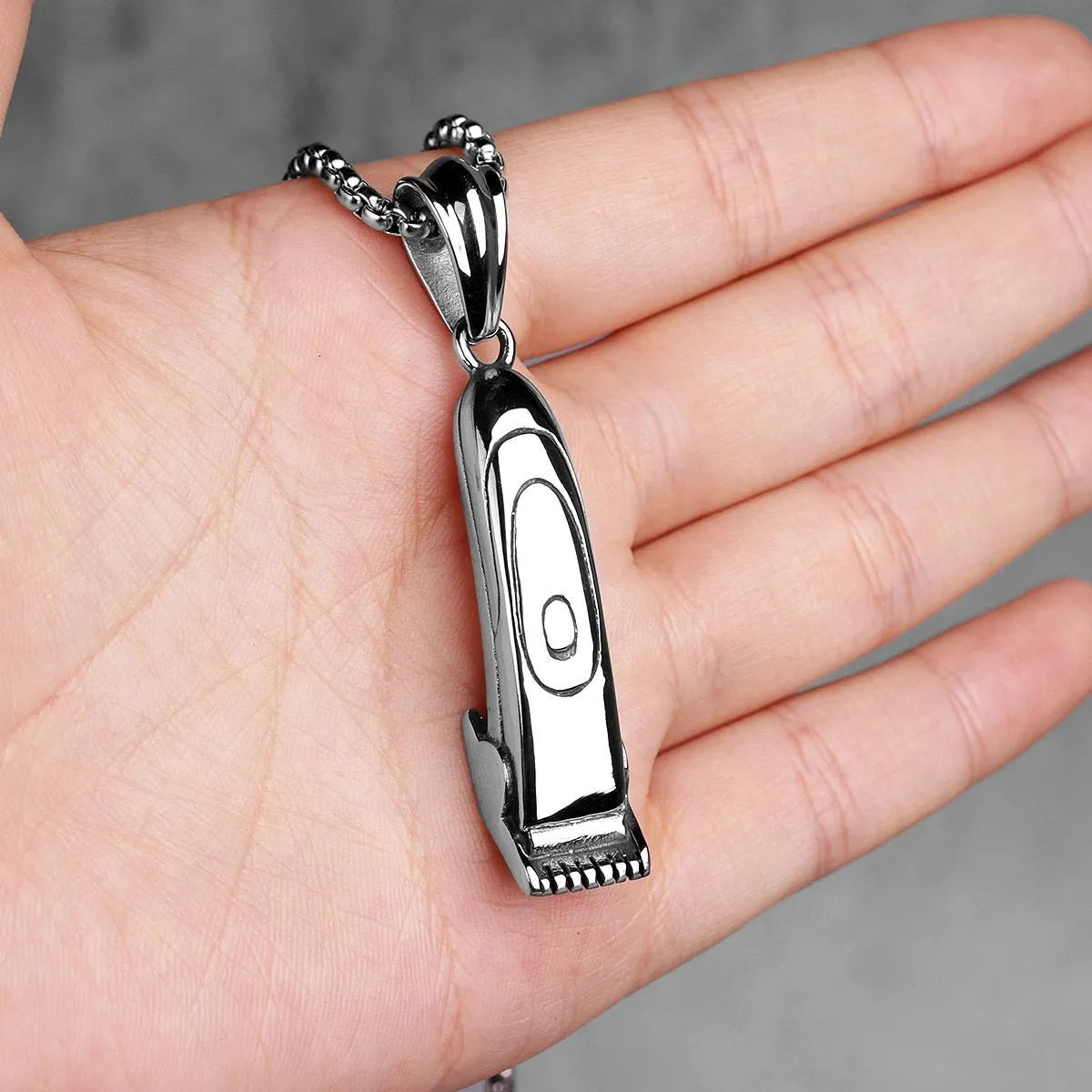 Stainless Steel Barber Haircut Shaver Necklace