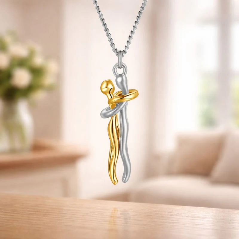 Stainless Steel Unity Love Hug Necklace