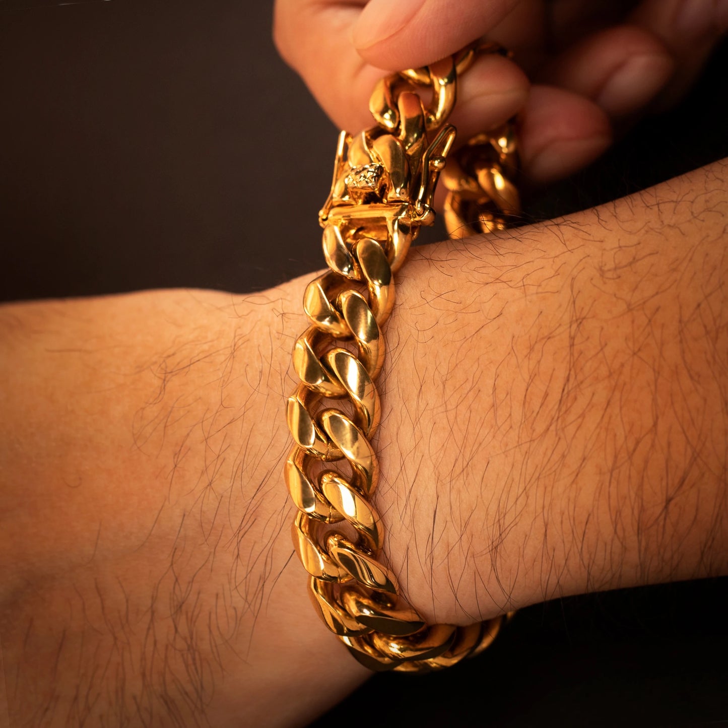 Thick Stainless Steel Cuban Link (Gold)