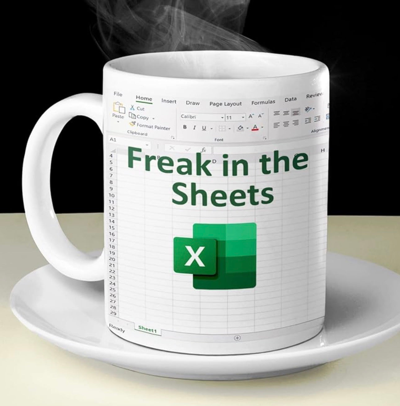 ‘Freaks in the Sheets’ Excel Printed Meme Ceramic Mug 400ML