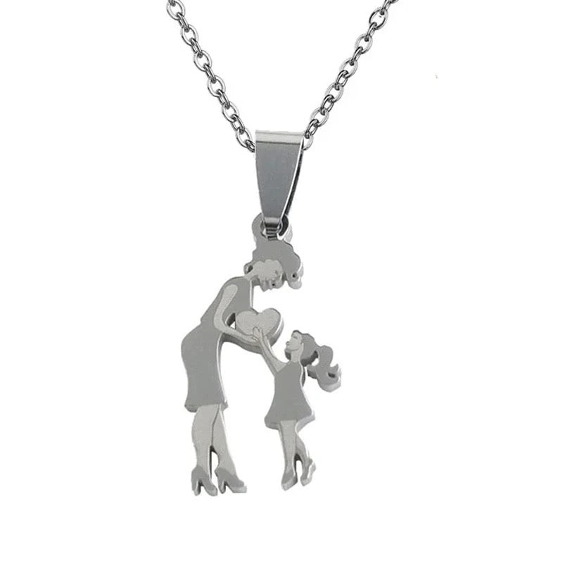 Stainless Steel Daughter and Mom Love Necklace