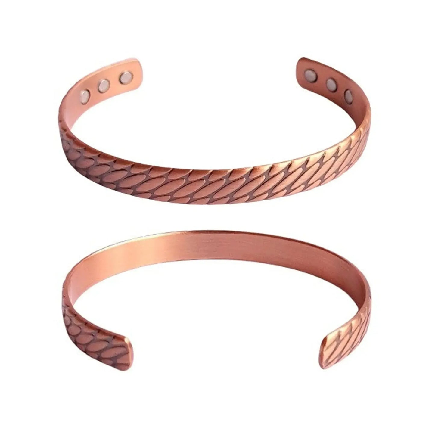 Adjustable Ultra Strength Pure Copper Magnetic Bracelet (99.99% Copper) Intricate Scale  Design