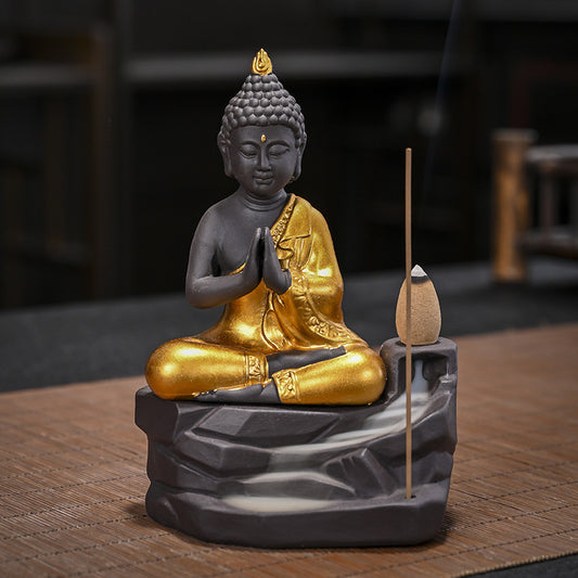 Buddha Incense Holder + 10 Free Back-Flow Incense