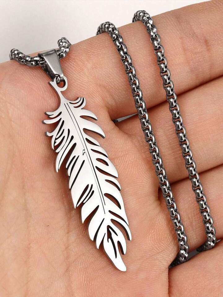 Stainless Steel Feather Necklace