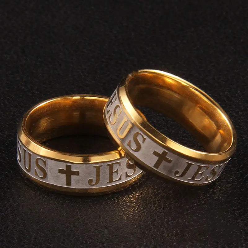 Stainless Steel “Jesus” Religious Christian Rings