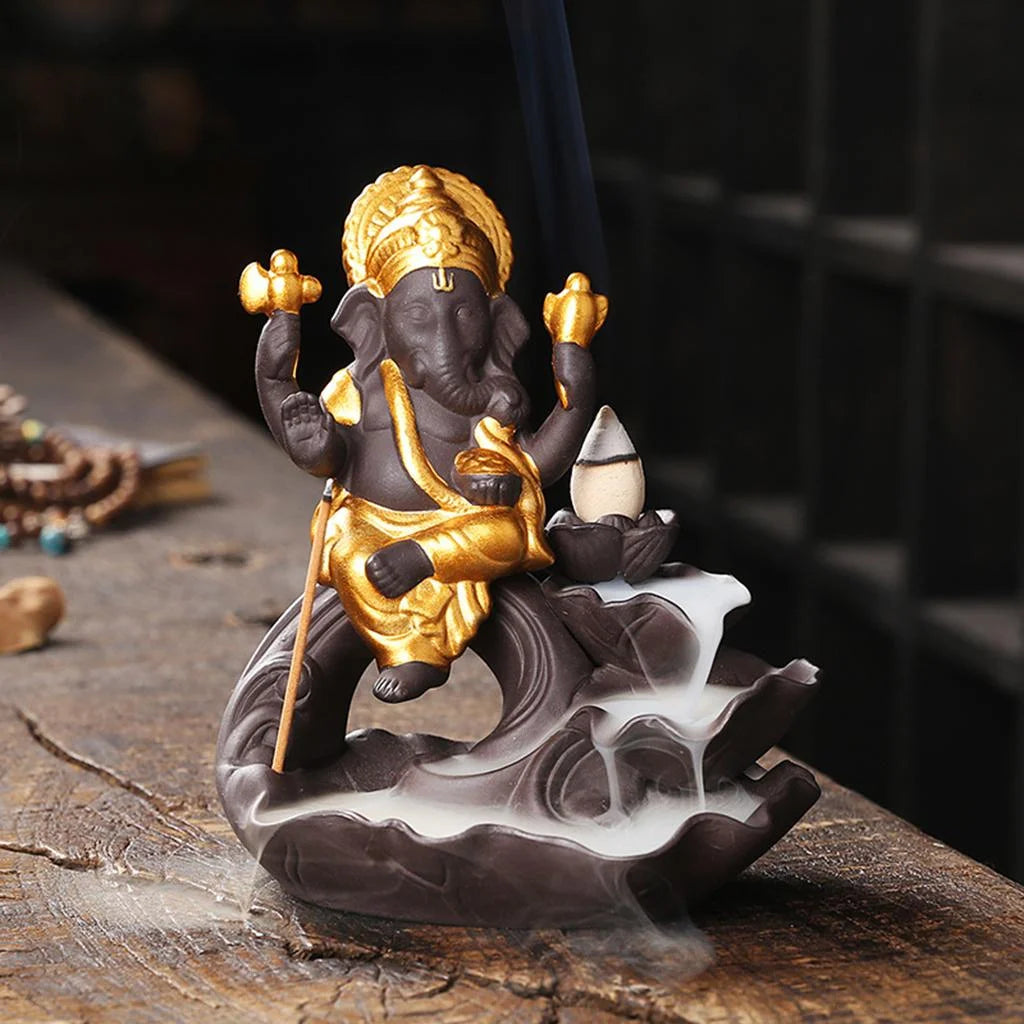 Lord Ganesh Back Flow Incense Holder