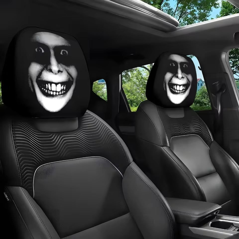 Halloween Scary Face Car Headrest Covers – 2 Piece Set