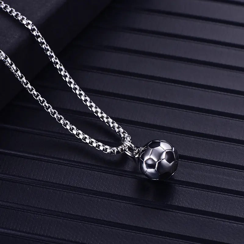 Stainless Steel Football Necklace