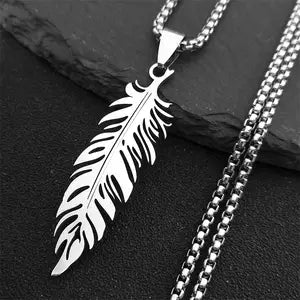 Stainless Steel Feather Necklace