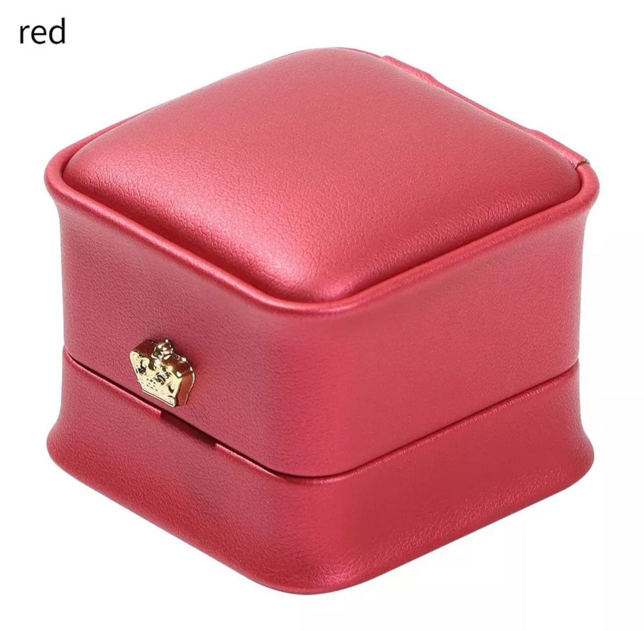 (Premium Packaging) High Quality Leather Velvet Lined Crown Jewelry Ring Box - Engagement Ring Box