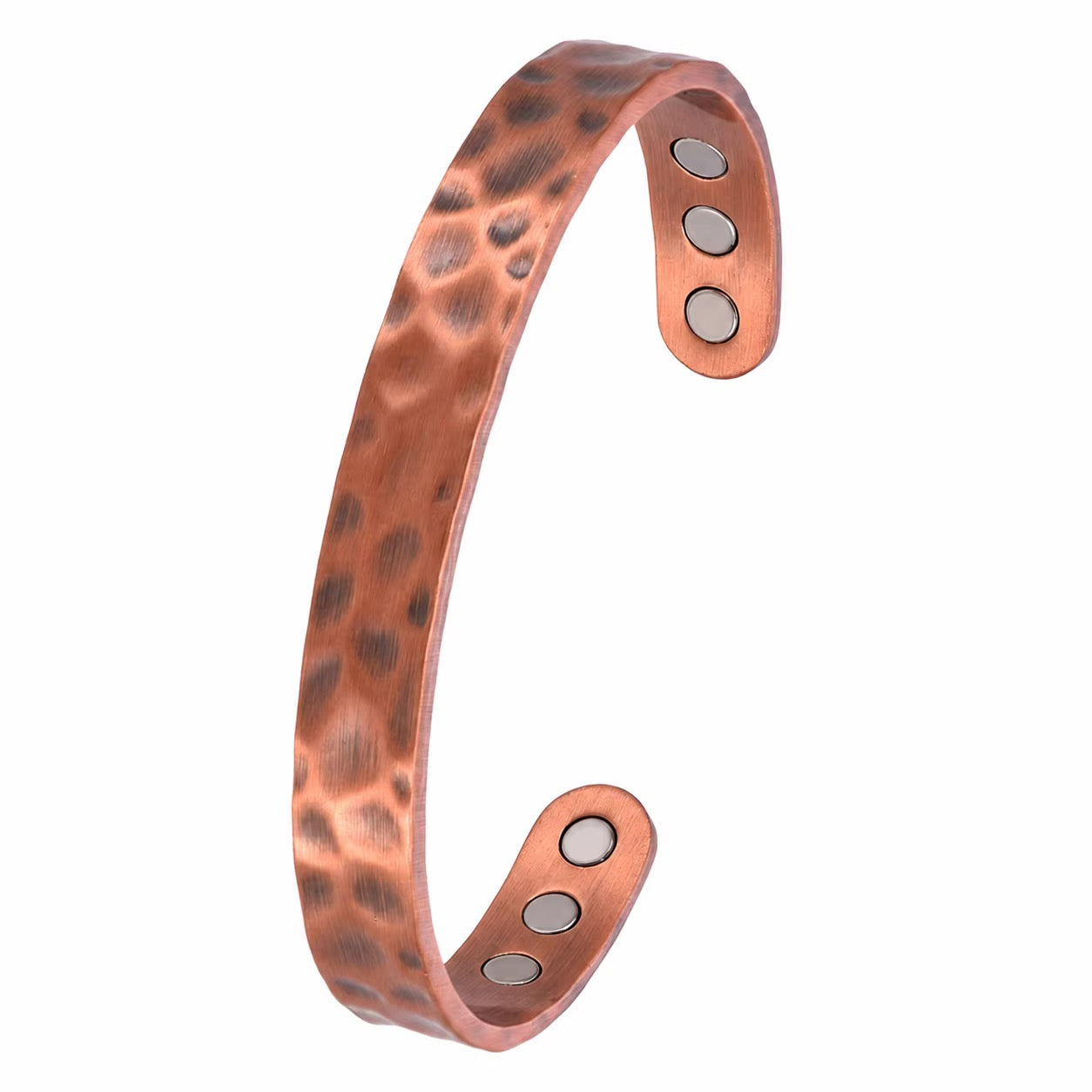Adjustable Ultra Strength Pure Copper Magnetic Bracelet (99.99% Copper) Hammered Design