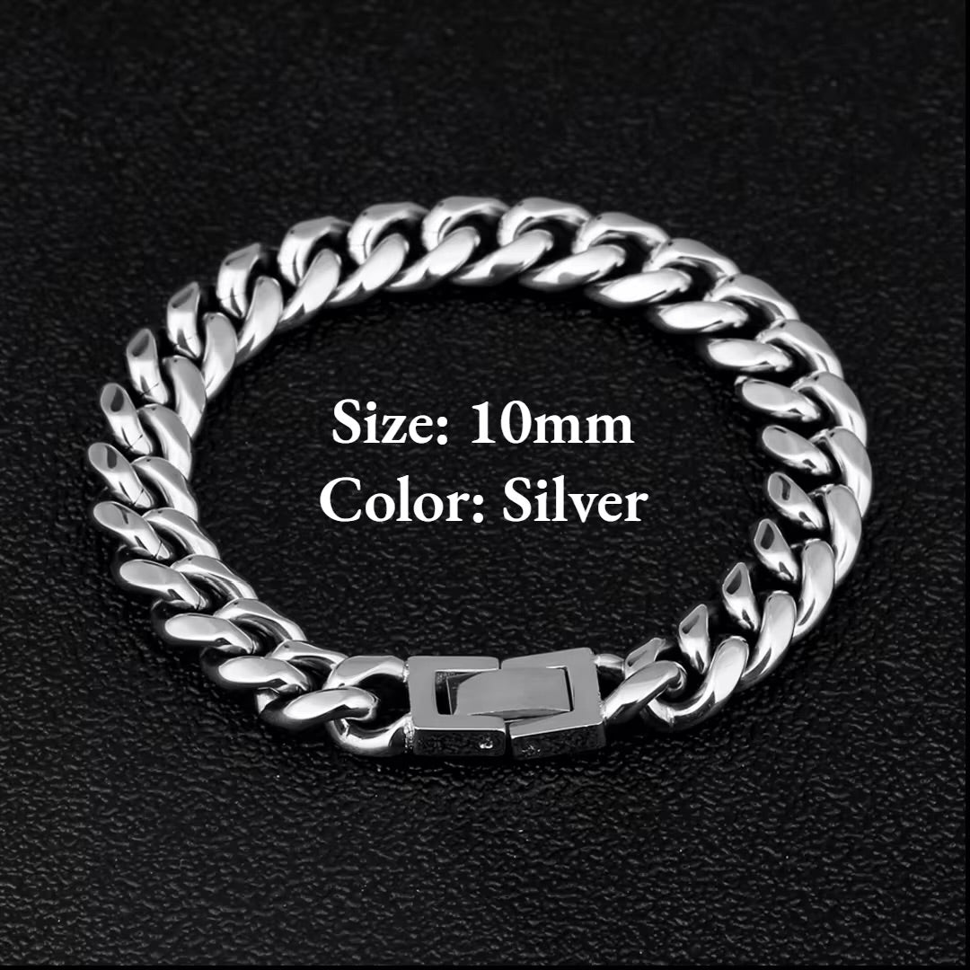 High Quality Thick Stainless Steel Cuban Bracelets (10mm)