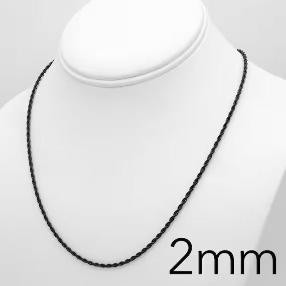 Stainless Steel Black Rope Chain