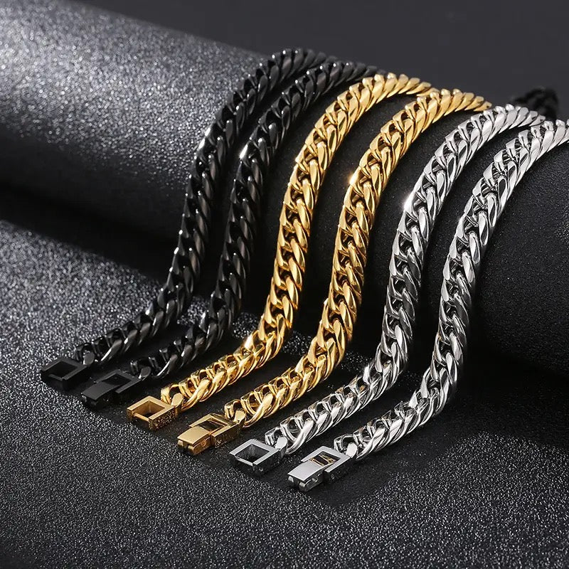 High Quality Thick Stainless Steel Cuban Bracelets (10mm)