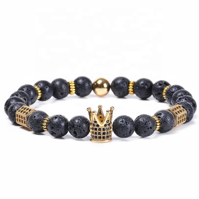 Natural Stone Royal Roman Crown Bracelets (8MM)