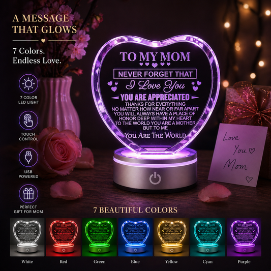 K9 Glass Crystal 3D Laser Engraved Mother’s Love Lamp