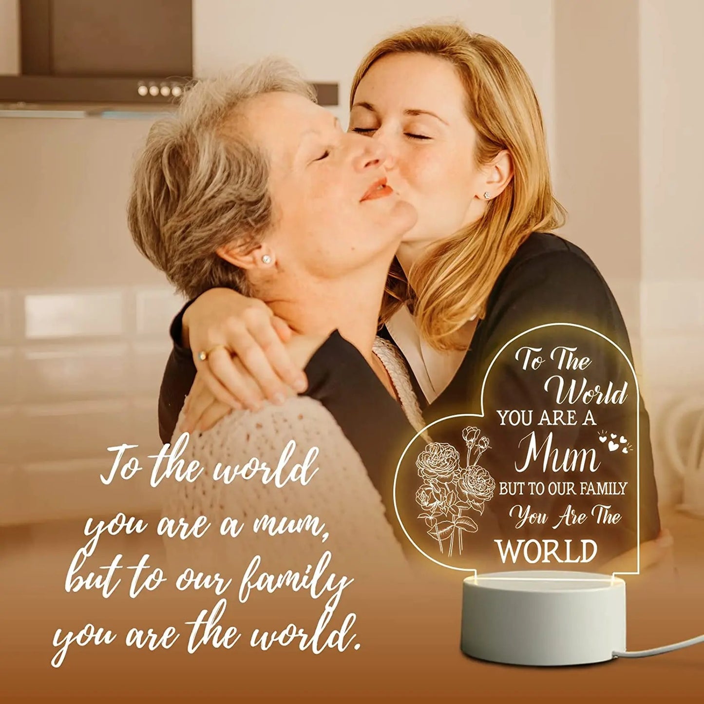 Mother’s Love Themed Engraved 3D Acrylic Night Lamp