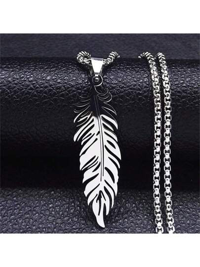 Stainless Steel Feather Necklace