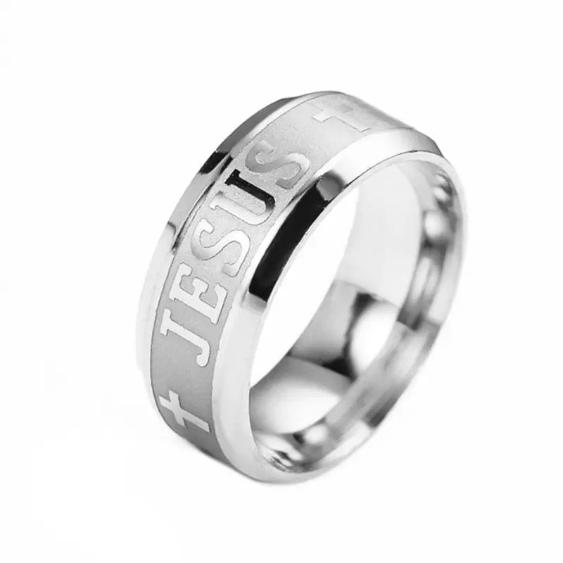 Stainless Steel “Jesus” Religious Christian Rings