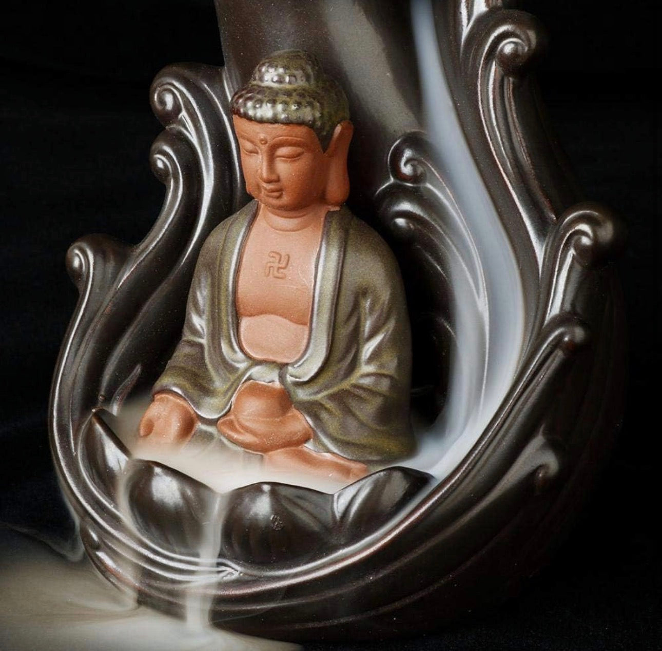 Buddha Incense Holder + 10 Free Back-Flow Incense