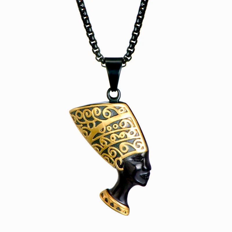 Stainless Steel Egyptian Queen Nefertiti Necklace