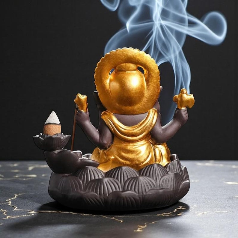 Lord Ganesh Back Flow Incense Holder