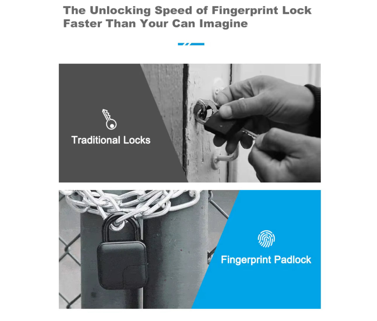 Smart Fingerprint Bluetooth Pad Lock with App