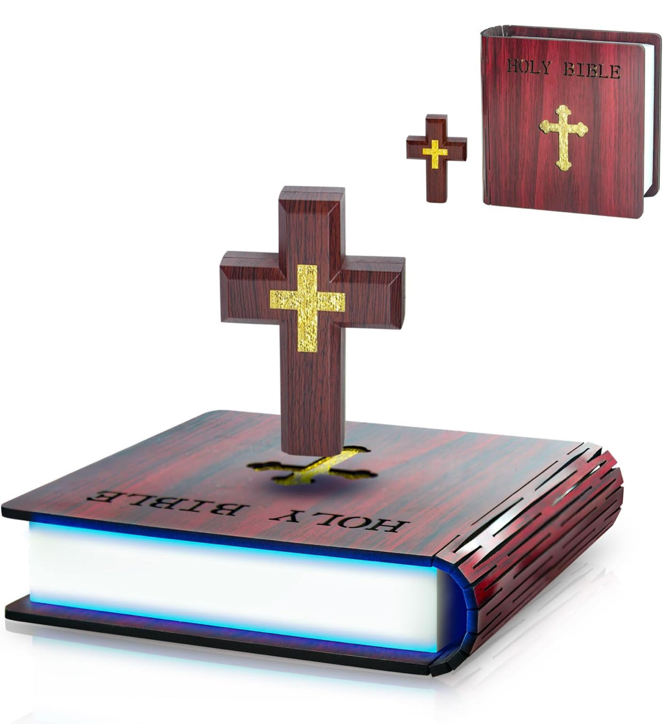 Magnetic Levitating / Floating Cross on Holy Bible