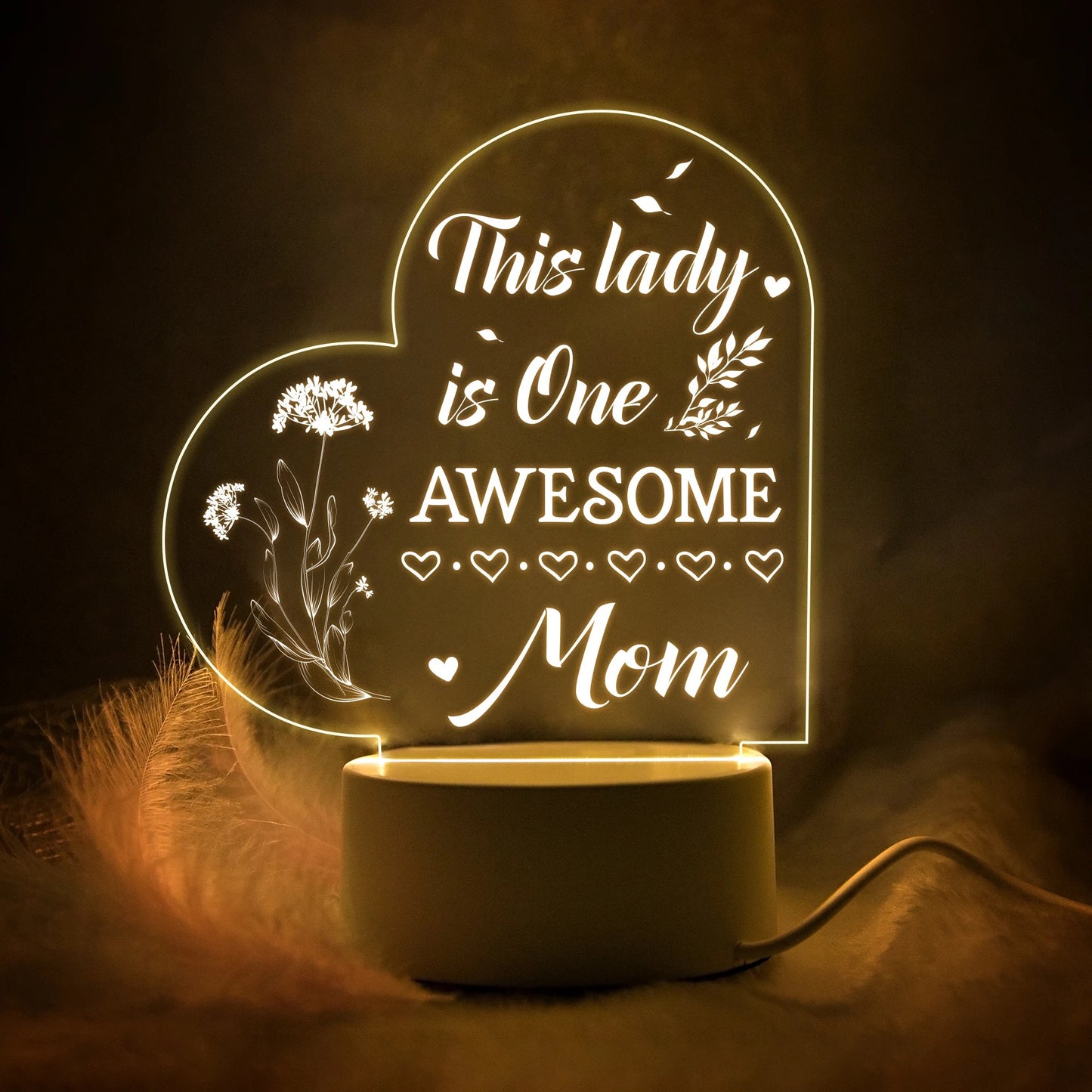 Mother’s Love Themed Engraved 3D Acrylic Night Lamp