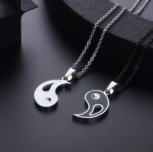 Stainless Steel Yin-Yang Distance Necklace