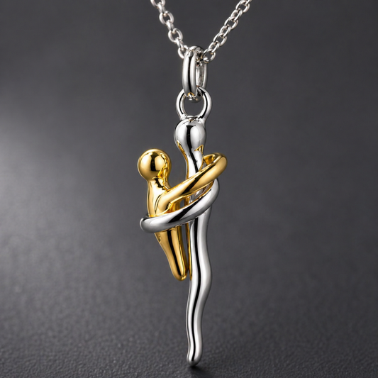Stainless Steel Mother & Child Unity Love Hug Necklace