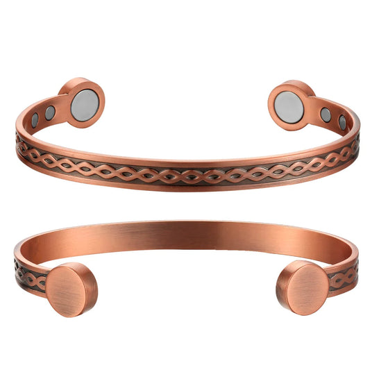 Adjustable Ultra Strength Pure Copper Magnetic Bracelet (99.99% Copper) Interwoven Loop Design